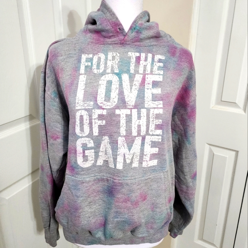 💞3/$24💞 Gray and Pink Tie-Dye Hoodie - For the Love of the Game Size M